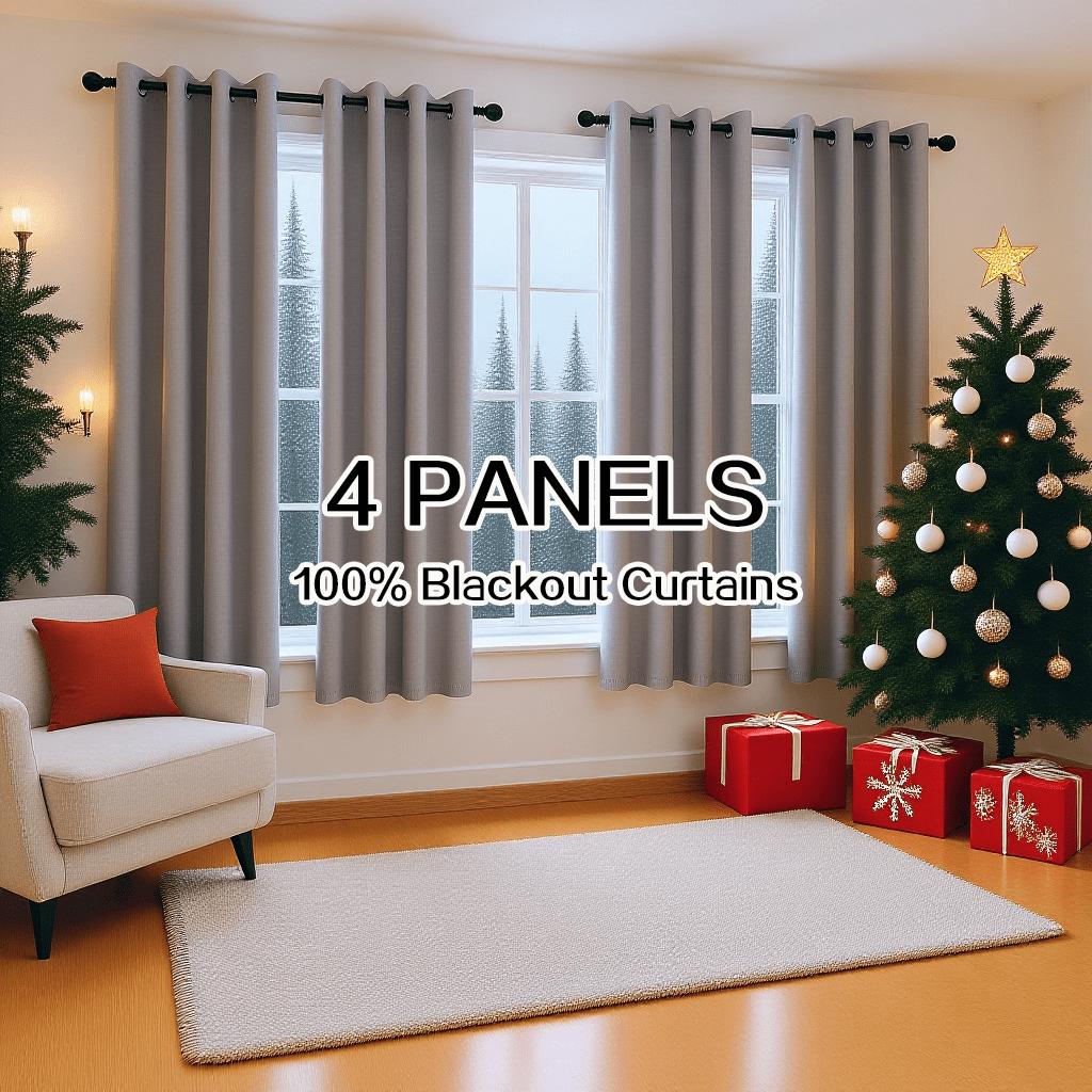 100% Blackout Curtains Heat Insulation Noise Reduction Privacy Protection Thermal Insulated Curtains Soundproof Curtains Light Blocking Curtains