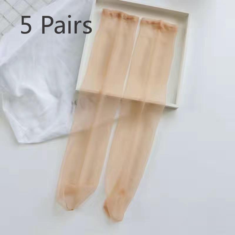 5 párů dámských letních ultratenkých tělových špiček průhledných neviditelných podkolenek