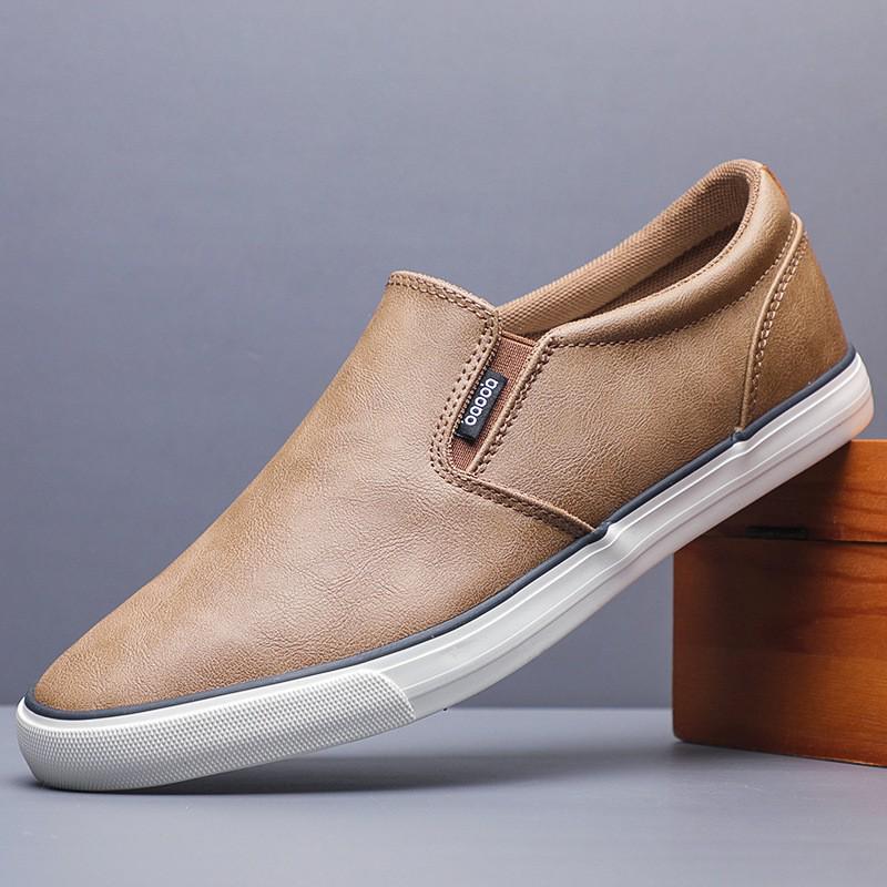 Baoda BM-021 Men's Slip-On Leather Shoes: Autumn Versatile Korean Style Casual Footwear