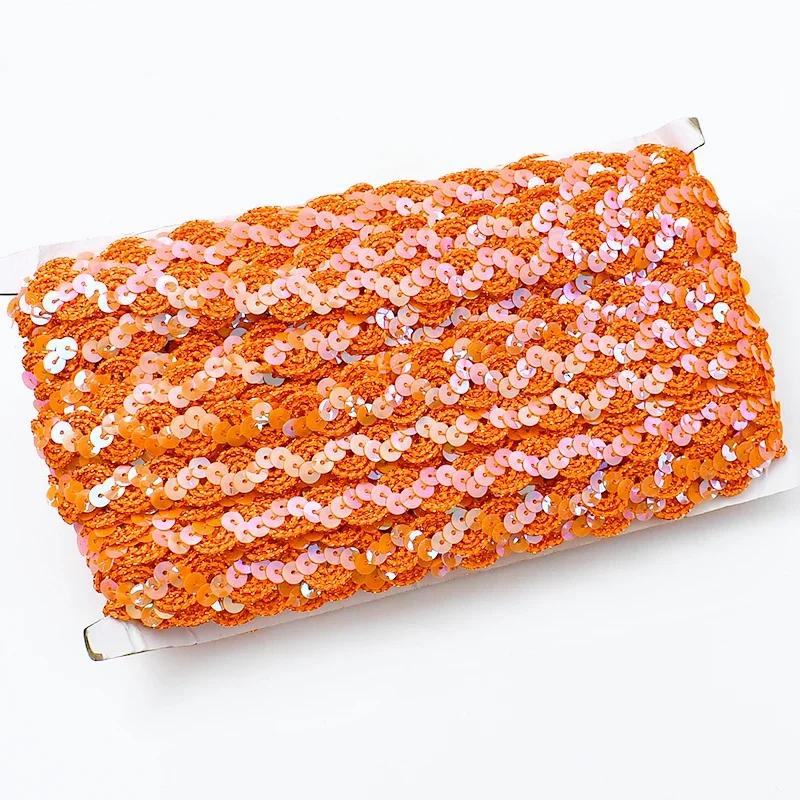 2/5/10M Meetee 15mm Paljettspets Flätat Band Band Kant Sy Kläder Scenklänning Bröllopstejp Dekor Spetsar Tyg Tillbehör