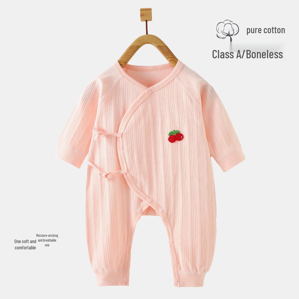 Spring Newborn Cotton Romper - Long Sleeve Onesie for Girls