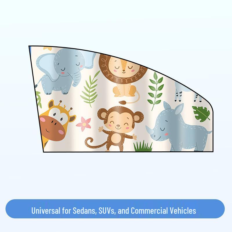 Magnetic Car Sun Shade with Cartoon Pattern – Universal Fit for Summer Sun Protection