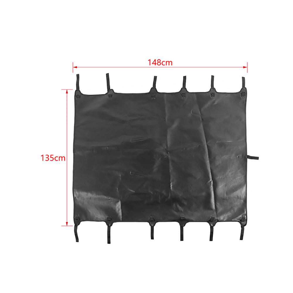 Car Top Roof Cover PU Leather Soft Sunshade For 1997-2006 Jeep Wrangler TJ Black