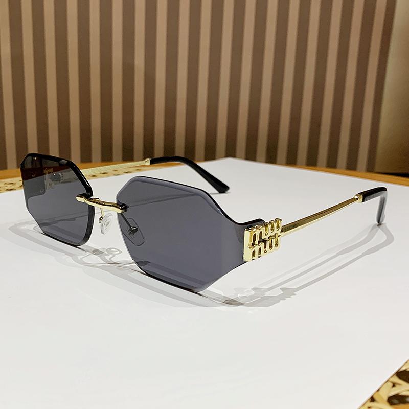 

Mi New Metal Sunglasses Women s Frameless Curved Fashion Sunglasses High-end Trendy Small Frame Sunglasses 90322