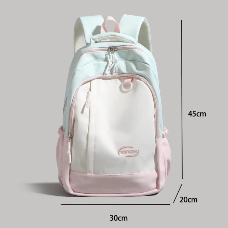 Small fresh and high-value backpack, new trendy large-capacity contrasting color, junior and high school student schoolbag