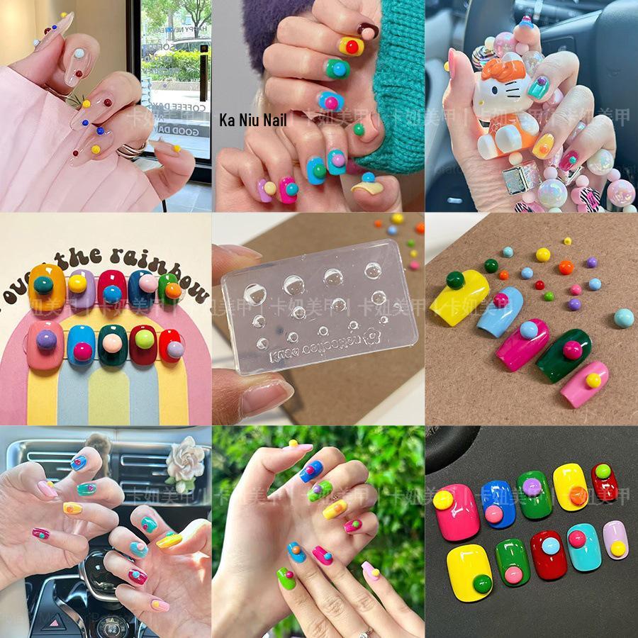 

Silicone Macaron Rainbow Bean Mold - Easy Demolding, 3D, Flat Bottom, DIY Nail Art