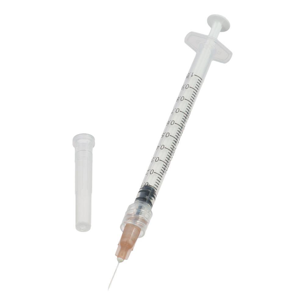 20Pack 1ml/cc Disposable Plastic Sterile Syringes with 25Ga Cap, for Scientific Labs, Industrial Adhesives, Individually Package