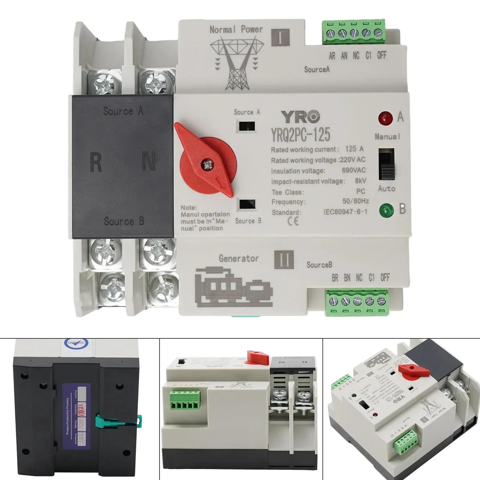 

Automatically Switch to Backup Power with 2P 125A Dual Power Automatic Transfer Switch For Seamless Power Supply