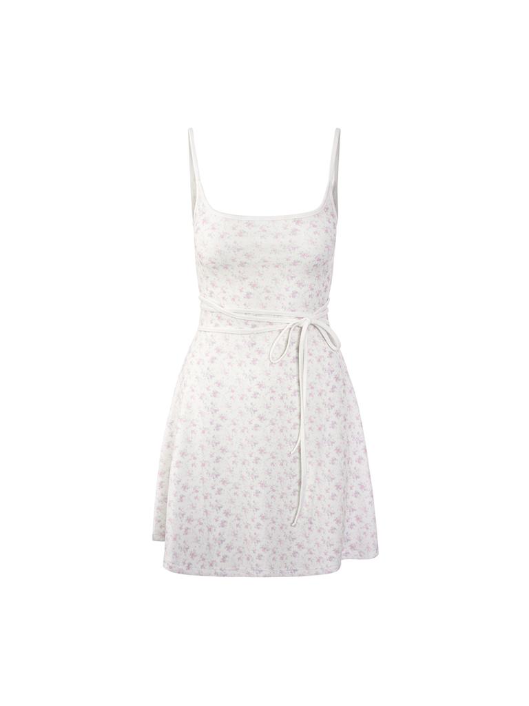 Inner Museum Flower Strap Mini Dress (Pink)
