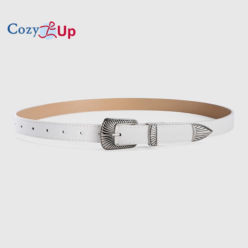 Belt Fashion Retro Silver Buckle Decorative Jeans Simple and Versatile Ladies Belt