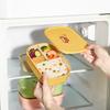 3-Compartment Cute Plastic Lunch Box Portable Detachable Fruit Salad Food Container Divided Bento Box Microwave Safe