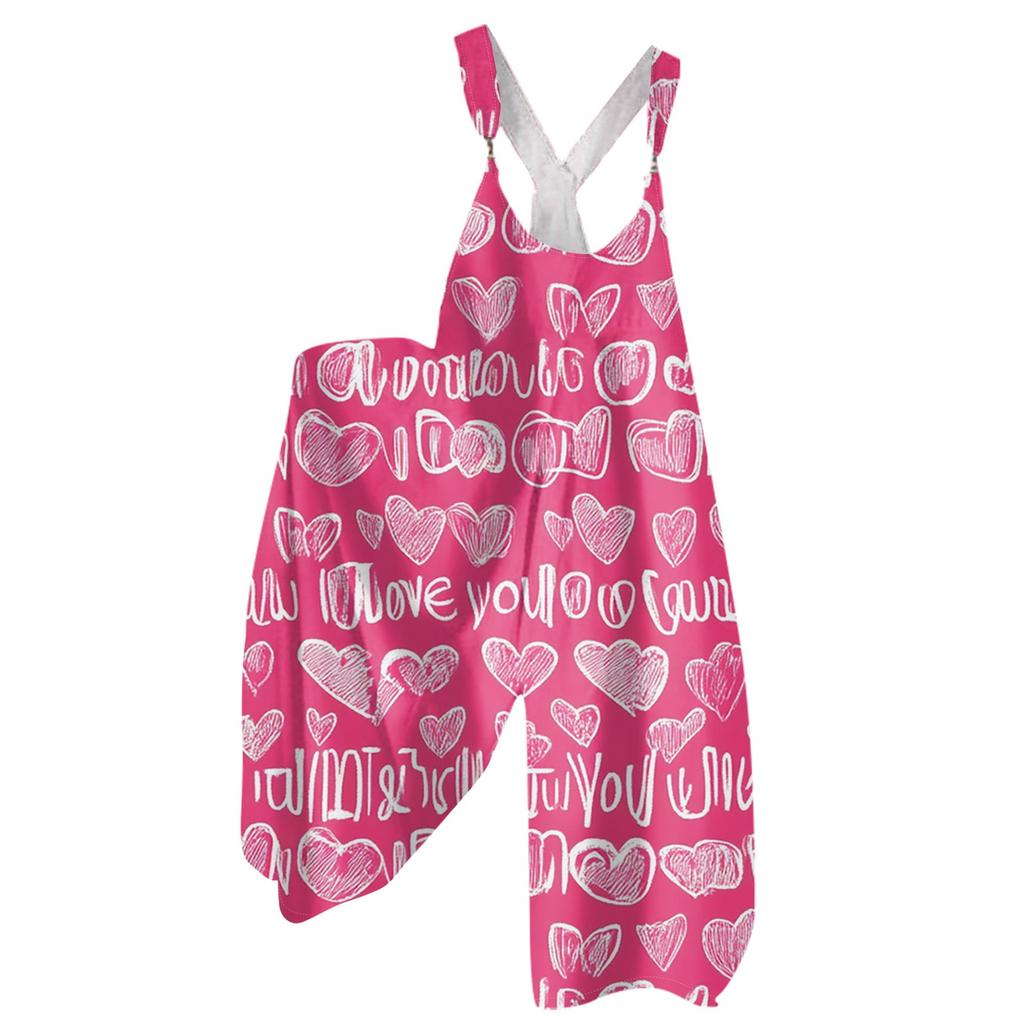 Moda Damska ul. Patrick Print Casual Luźny Kombinezon z Szerokimi Nogawkami