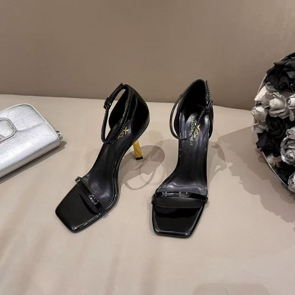 Móda 2025 Móda Nové Moderní Dámské Boty s Kulatou Špičkou Letní Lakovaná Kůže Semiš Třpytivá Platforma Vysoké Podpatky Sexy Sandály s Páskem vzadu