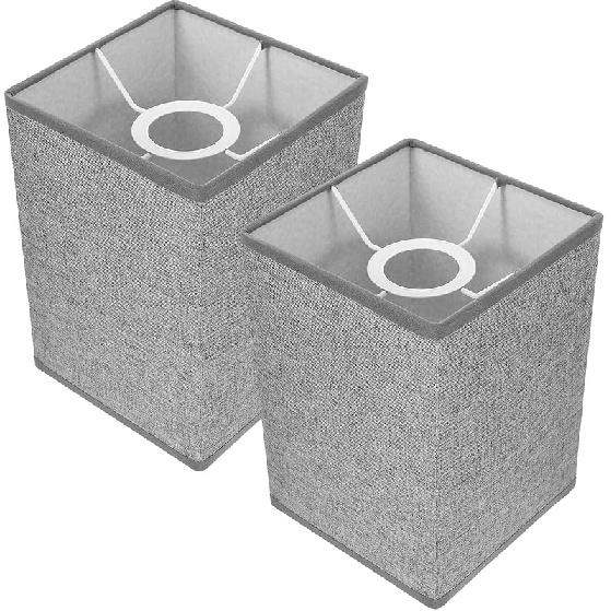 DOITOOL 2pcs Modern Linen Lamp Shade for Bedside Table Wall Light Chandelier Stylish Home Lampshade Replacement Light Shade for Table Lamps Natural