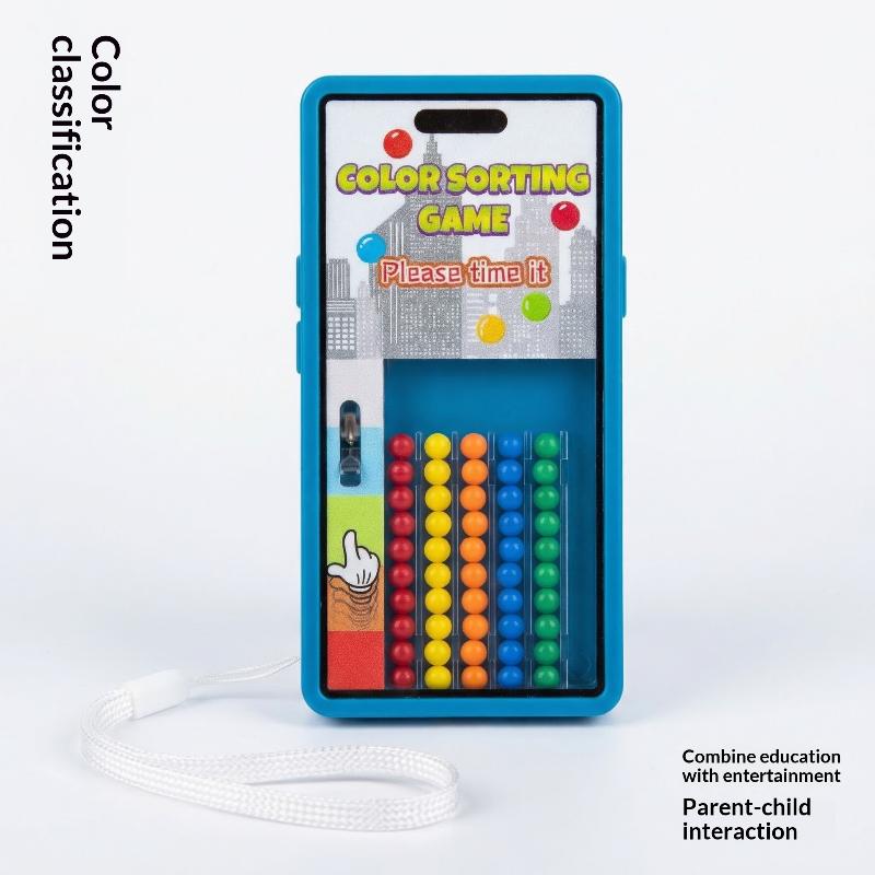 Color Sorting Colored Beans Game Console, Safe Non-Toxic Fine Motor Skill Training Toy for Toddlers Travel Portable Use