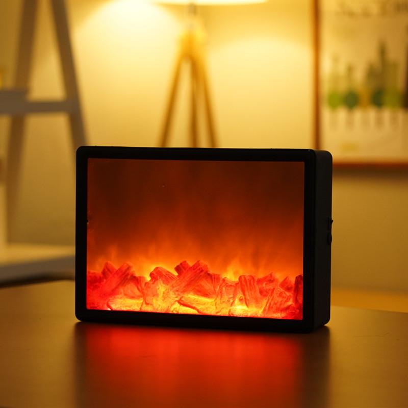 Nordic LED Flame Fireplace Lamp - Decorative Christmas Home Ornament