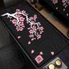 Rosa und Schwarz Neue Kirschblüte Schlossrand Natürliches Gummi Mauspade Großes Gamer Schreibtischpad Sakura Kunst Design Tastaturmatte Waschbar