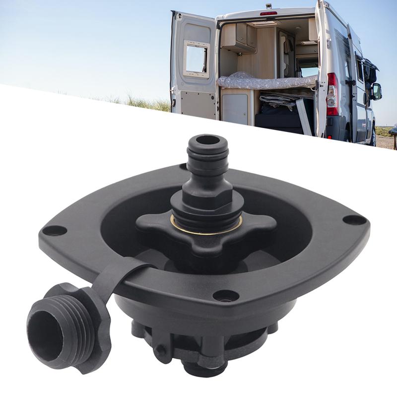 RV City Water Fill Inlet Water Fill Inlet Built In Check Valve for Boat Gravity Water Inlet Fill Dish Marine Caravans