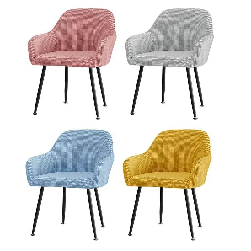 Elastic Curved Dining Chair Cover  High Armrest Chair Cover  All Inclusive  All Season Universal  Shaped Chair Cover