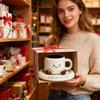 250ml 3D Fuß Keramiktasse mit Untertasse Cartoon Fuß Kaffeetasse Hitzebeständiger Trinkbecher für Tee Milch Kalte Heiße Getränke