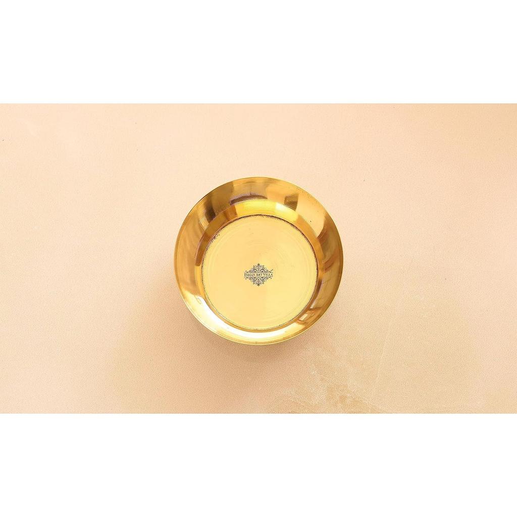 Embossed Design Brass Bowl Katori, Serving Indian Dishes 200 ML, Gold (Pack of 1)