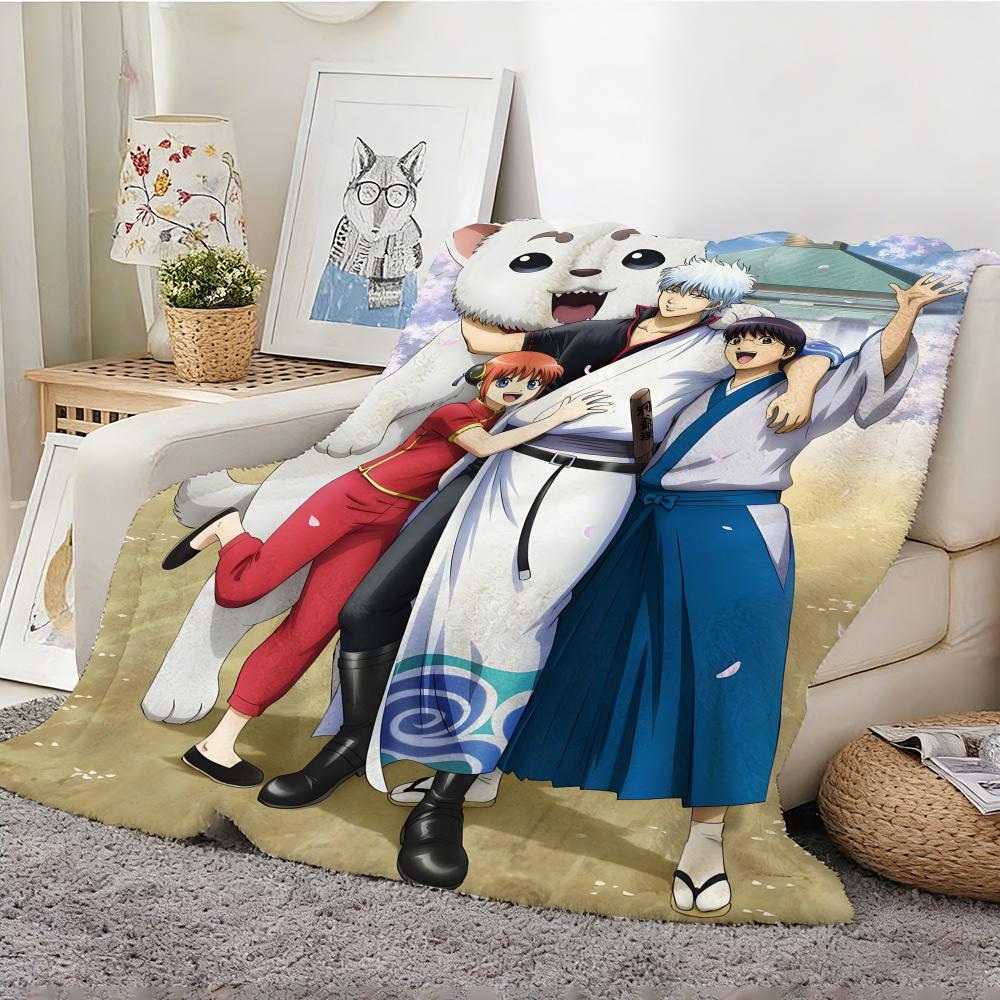 Gintama Throw Lightweight 240g Flannel Blanket Soft Skin-friendly for Summer Cooling