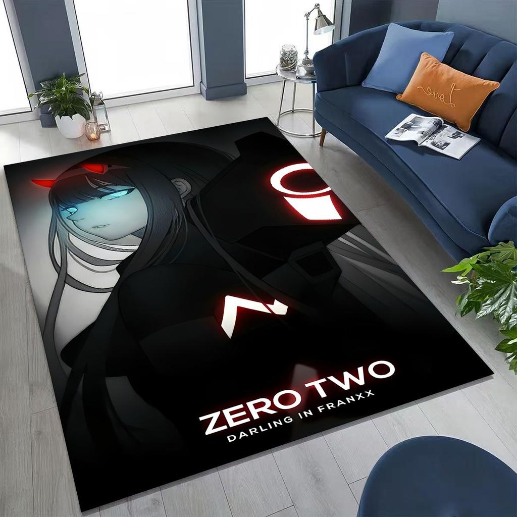 002 Zero Two DARLING in FRANXX Sexy Girl Cartoon Carpet Rug for Bedroom Living Room Sofa Home Doormat Decor,Non-slip Floor Mat