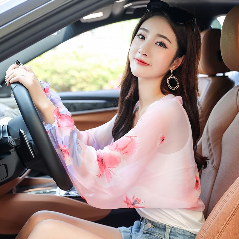 Women's Chiffon Anti-UV Long Sleeve Driving Scarf