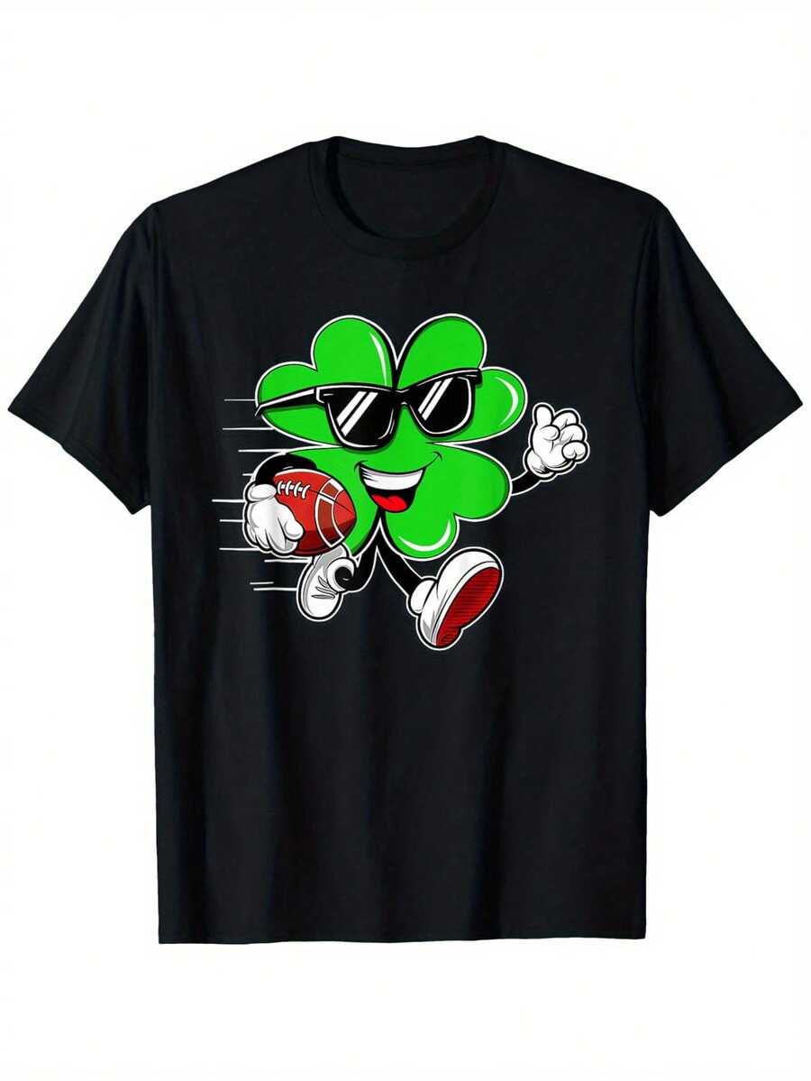 

St Patricks Day Football Clover Teens Saint Patricks Day Unisex T-Shirt, Unisex S Cotton Lightweight T-Shir S