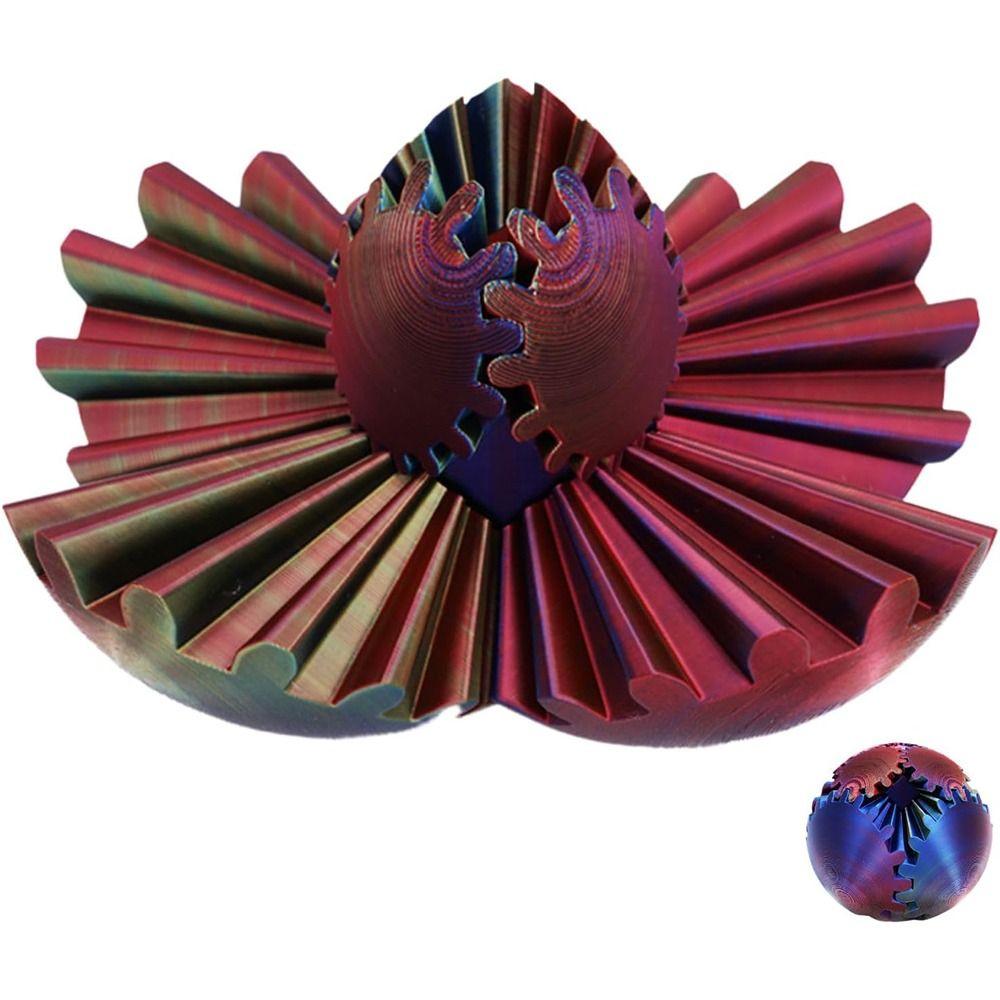 Gear Sphere 3D Printed Gear Ball Fidget Toy Stress Ball Creative Spin Ball  for Kids