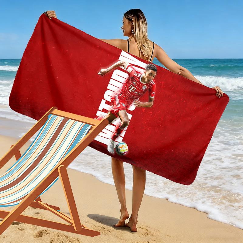 Jamal Musiala Print Beach Towel, Large Soft Quick Dry Towel for Beach Camping Swimming
