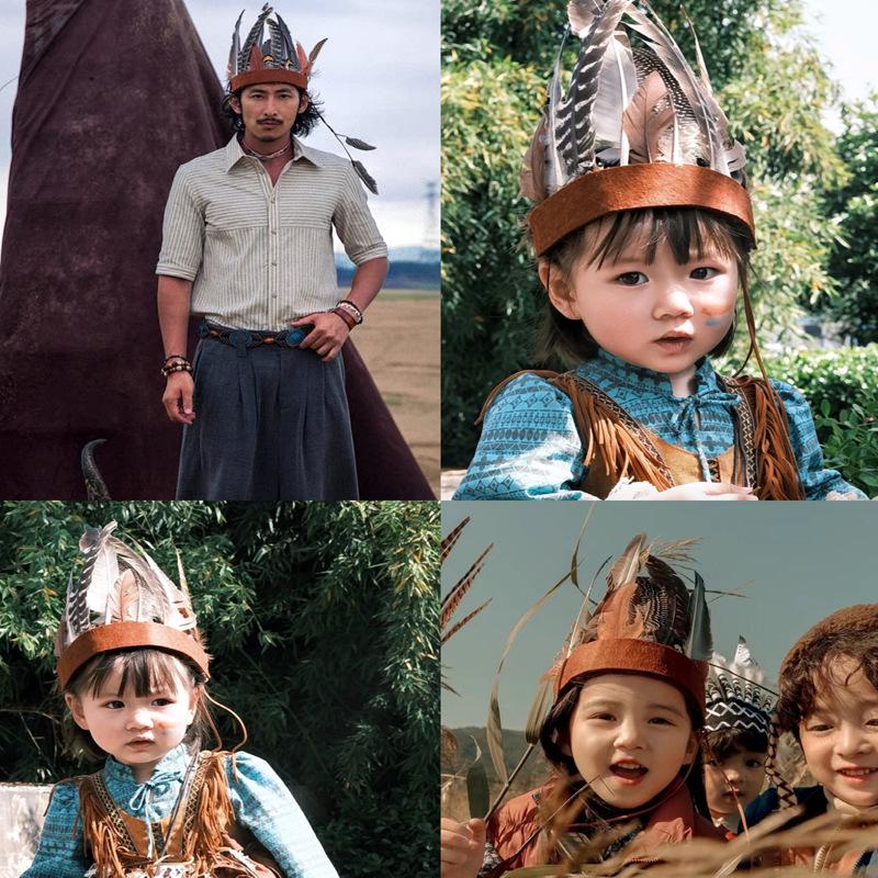 Indian Headdress Feather Headband for Children & Adults - Festival & Performance Costume