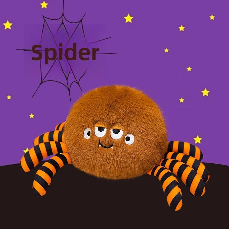 Halloween Pumpkin Plush Toy With Spider Bat Ghost Decorations For Kids Party
