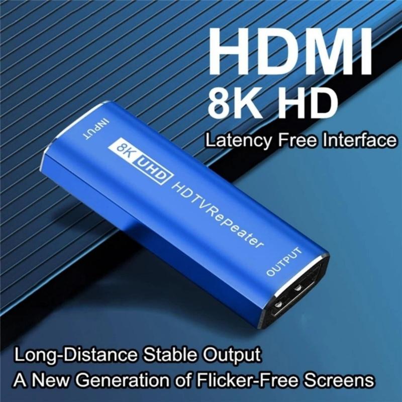 Signal Amplifier 8K Signal Extender Booster Extender 4K 60Hz 30M Long Distance Extension Video Adapter