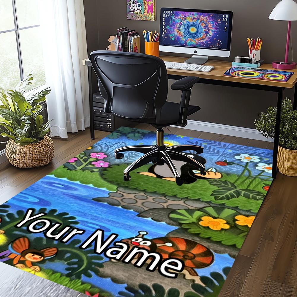 Custom Name Krtek Printed Carpet, Rug for Office Chair Living Room Bedroom Kitchen Room Decor Gifts.