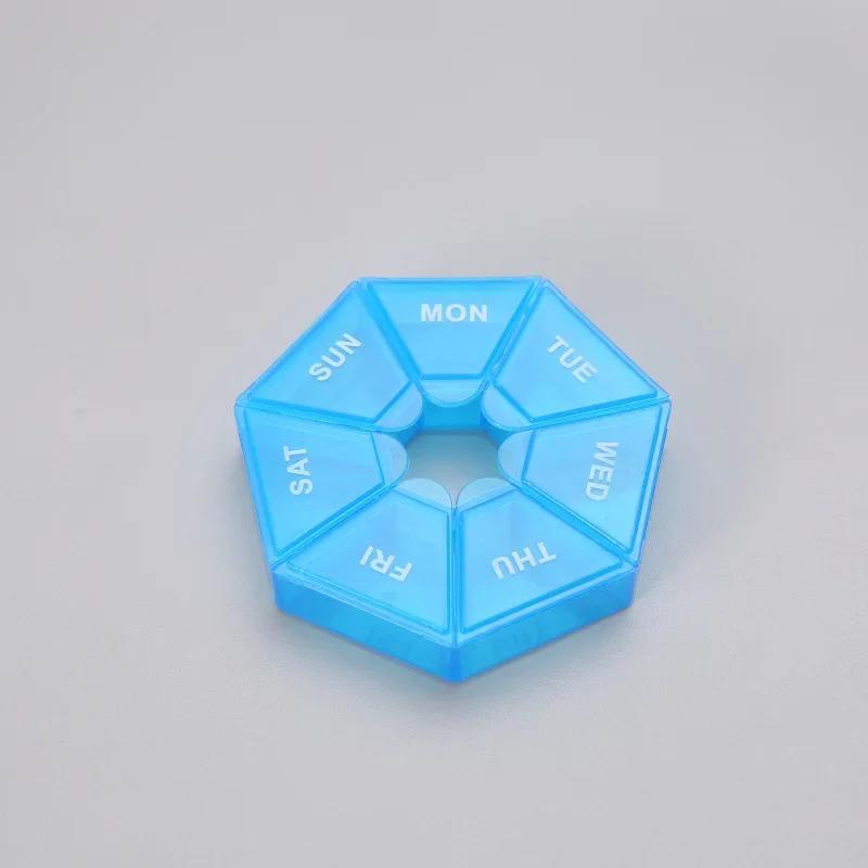 Mini Pill Case Portable Travel Vitamin Pill Box Pills Cases Container Organizer Storage Tablets 7 Days Grids Medicine Fish Oils