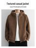 Men's Double-Sided Coral Fleece Hooded Jacket - Autumn/Winter 2025 Style, Thickened and Warm for Outdoor Casual Wear