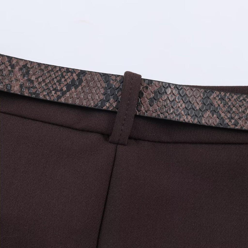 Women's European & American Style Wide-Leg Casual Shorts with Belt