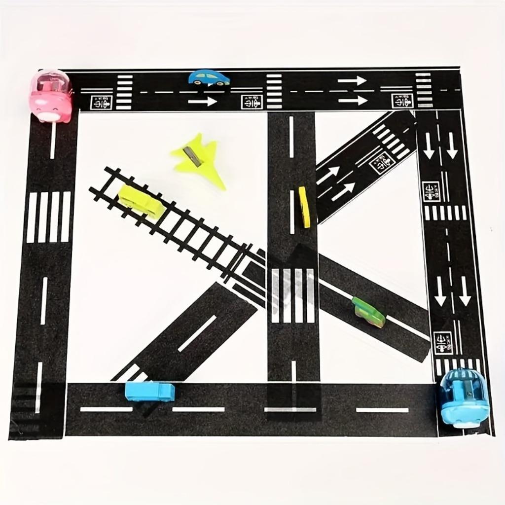 "No-Mess" Versatile Black Road & Car Tape - Removable, No-Residue Adhesive for DIY Crafts, Gift Wrapping & Decorations, 196.85" X 1.9"