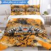 3PCS Wests Tigers Roar Strength And Pride Bedding Set 2D Printing (Includes 1 Duvet Cover + 2 Pillowcases Coreless), Bedroom decor,Fan gift