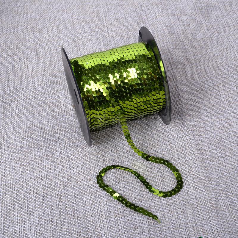 100yards Shiny Color Sequins Ribbon Round Flat Laser Colored Paillettes Trims for Garment Bag DIY Sewing Crafts Party Decoration