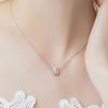 925 Silver Bead Necklace Pendant AAA Zircon For Women Clavicle Chain Necklaces Wedding Party Fashion Jewelry Gift