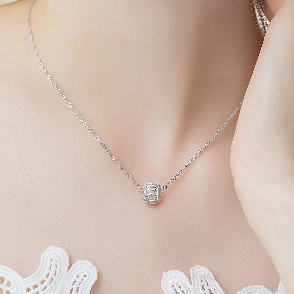 925 Silver Bead Necklace Pendant AAA Zircon For Women Clavicle Chain Necklaces Wedding Party Fashion Jewelry Gift