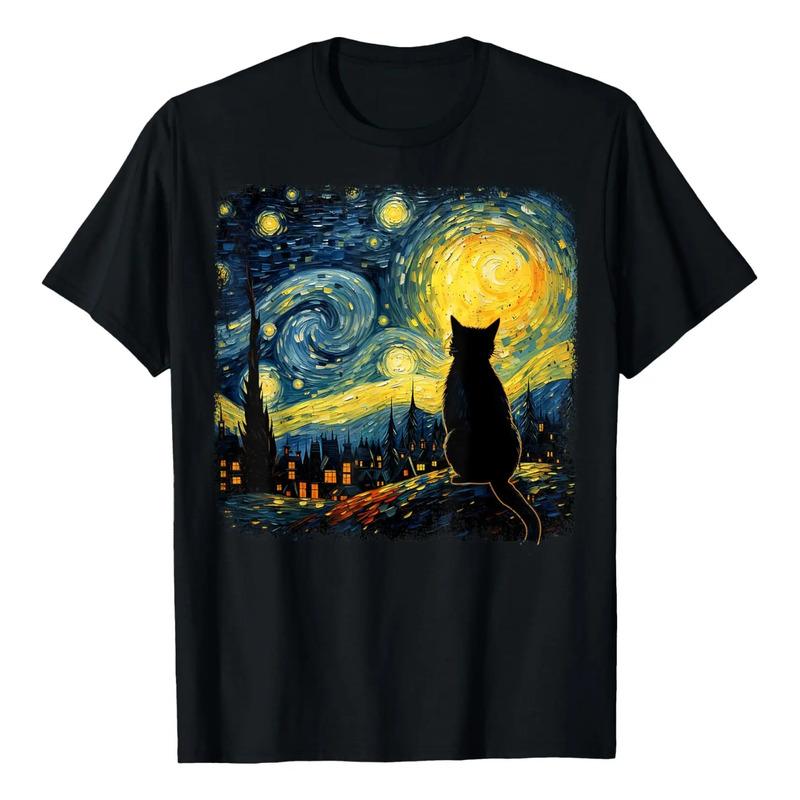 Cat Starry Night Van Gogh Cat Para Amantes De Los Gatos, Mam S разноцветный