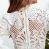 Lace Design Women Blouse Hollow Out Long Sleeve Elegant Top Casual