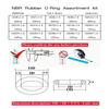 NBR Black O-Ring Assortment Kit 1 Box Of 225Pcs CS 1.5mm OD 6mm~30mm Nitrile Seals for Pumps/Valves Durable Mechanical Sealing