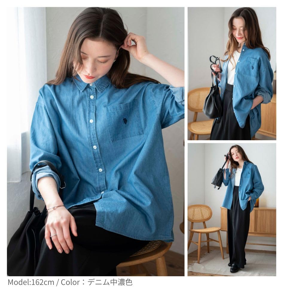 WEGO USPOLO BIG Medium Size F Shirt, Women's, Denim,