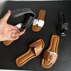2024 frauen Moderne Hausschuhe Sommer Im Freien Bequeme Flache Hausschuhe Luxus Leder Hausschuhe Frauen Sandalen Lässig Dias Schuhe