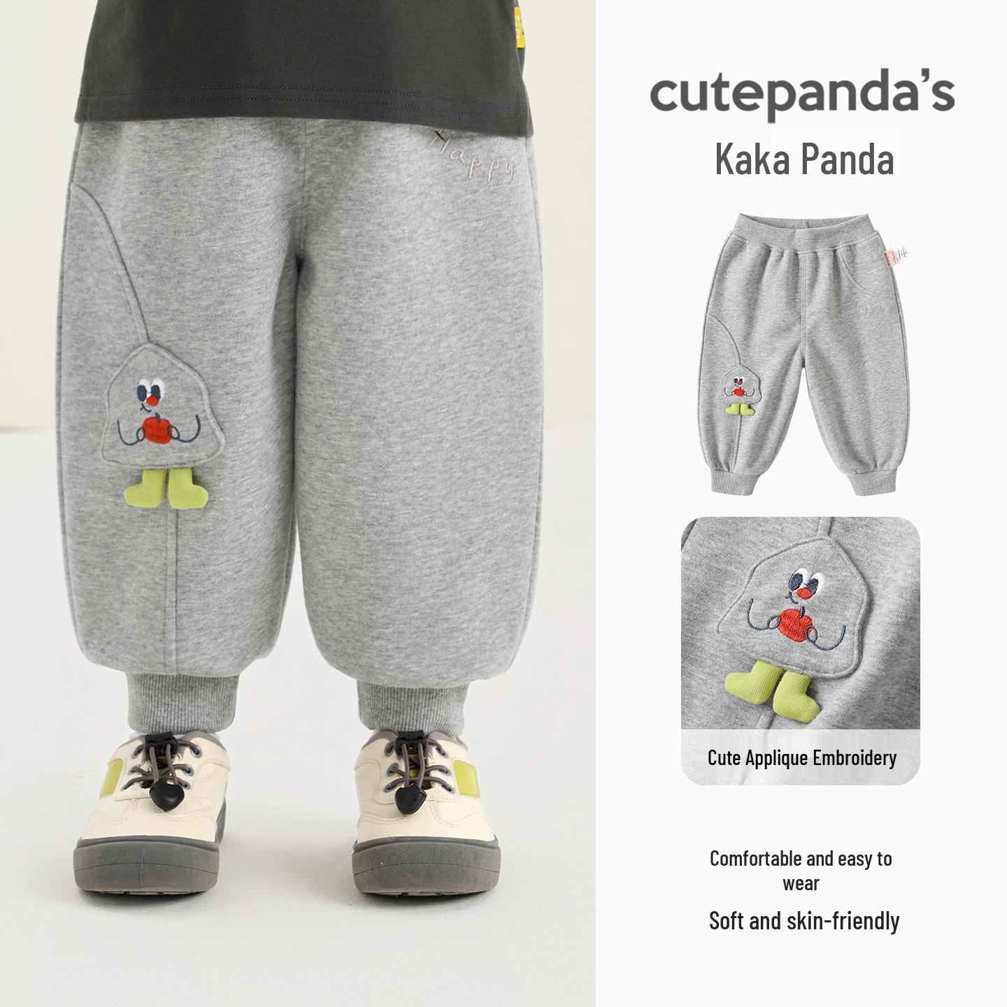 Модные весенние спортивные и повседневные штаны Kaka Panda для детей 90 cm светло-серый