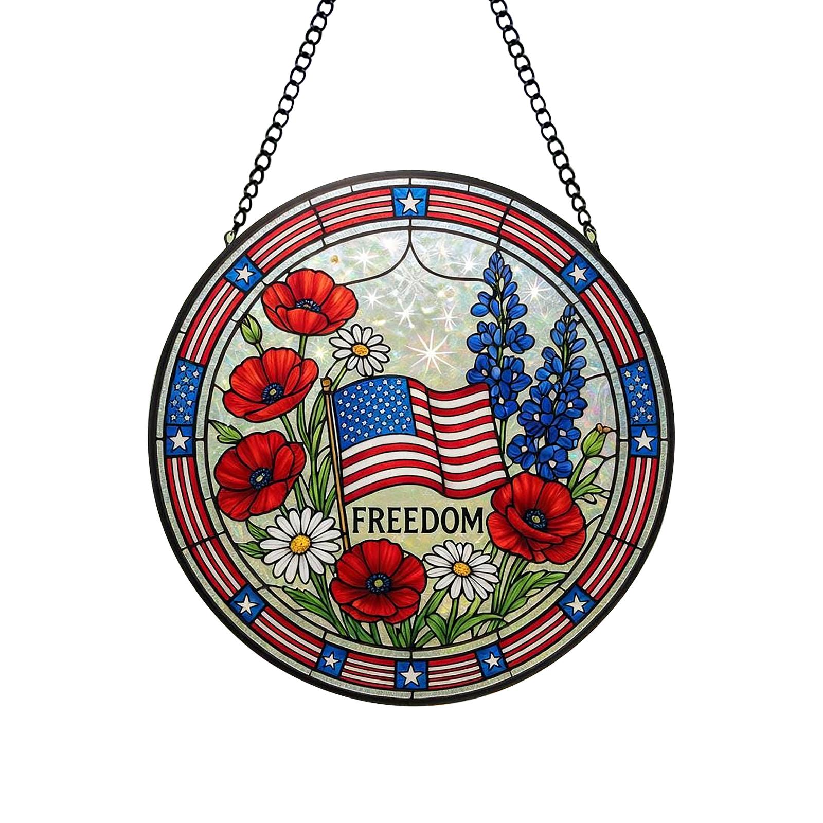

USA 250th Anniversary Acrylic Hanging Ornament 2D Commemorative Decoration with Eagle and Flag Design for Wall or Window Display One Size